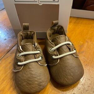 Sweet N Swag Kids Brown faux Leather-Look Soft Sole Shoes